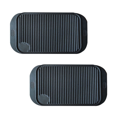 SOGA 2X 47cm Cast Iron Ridged Griddle Hot Plate Grill Pan BBQ Stovetop • LUZ-ZPaiA7X2