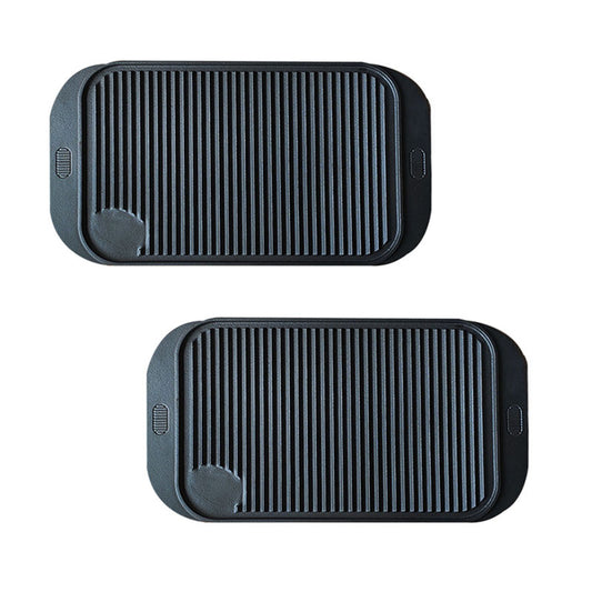SOGA 2X 47cm Cast Iron Ridged Griddle Hot Plate Grill Pan BBQ Stovetop • LUZ-ZPaiA7X2