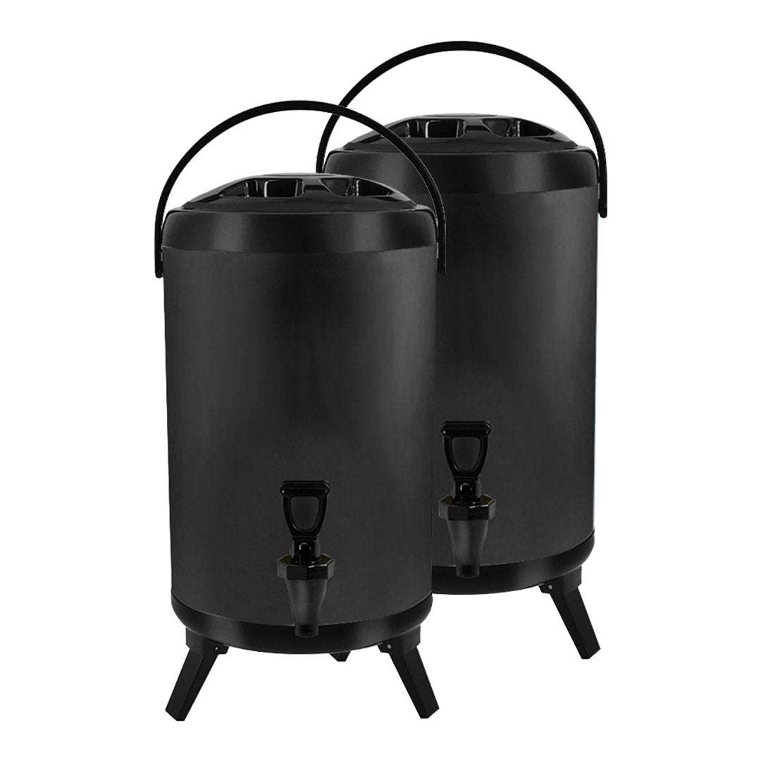 SOGA 2X 18L Stainless Steel Insulated Milk Tea Barrel Hot and Cold Beverage Dispenser Container with Faucet Black • LUZ-VICDispenser18LBLKX2