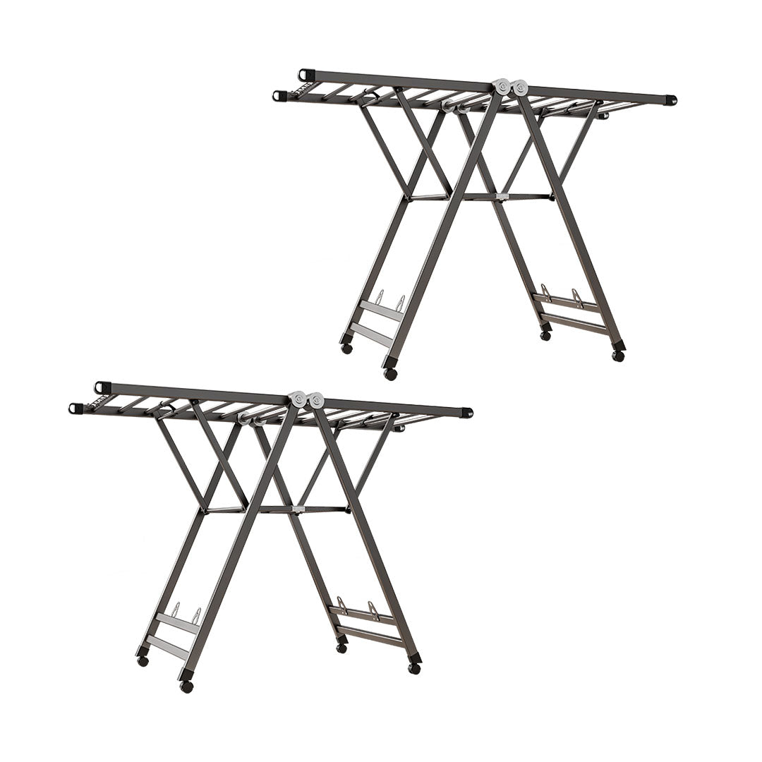 SOGA 2X 1.4m Portable Wing Shape Clothes Drying Rack Foldable Space-Saving Laundry Holder • LUZ-BSYXYJ140X2