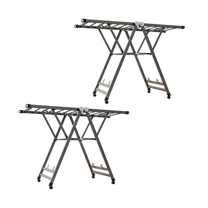 SOGA 2X 1.4m Portable Wing Shape Clothes Drying Rack Foldable Space-Saving Laundry Holder • LUZ-BSYXYJ140X2
