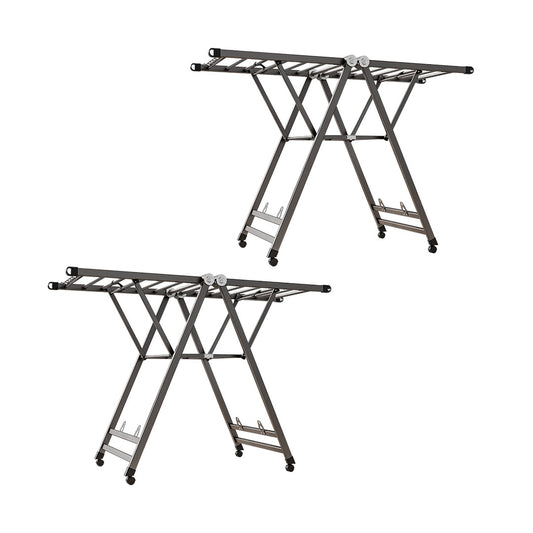 SOGA 2X 1.4m Portable Wing Shape Clothes Drying Rack Foldable Space-Saving Laundry Holder • LUZ-BSYXYJ140X2