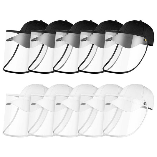 10X Outdoor Protection Hat Anti-Fog Pollution Dust Protective Cap Full Face HD Shield Cover Adult Black/White • LUZ-HatAdultBLK-WHTX10
