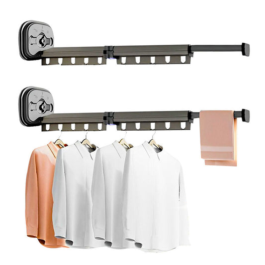 SOGA 2X  93.2cm Wall-Mounted Clothing Dry Rack Retractable Space-Saving Foldable Hanger • LUZ-BSXPGKQ04X2
