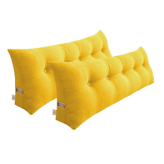 SOGA 2X 120cm Yellow Triangular Wedge Bed Pillow Headboard Backrest Bedside Tatami Cushion Home Decor • LUZ-Pillow3112X2