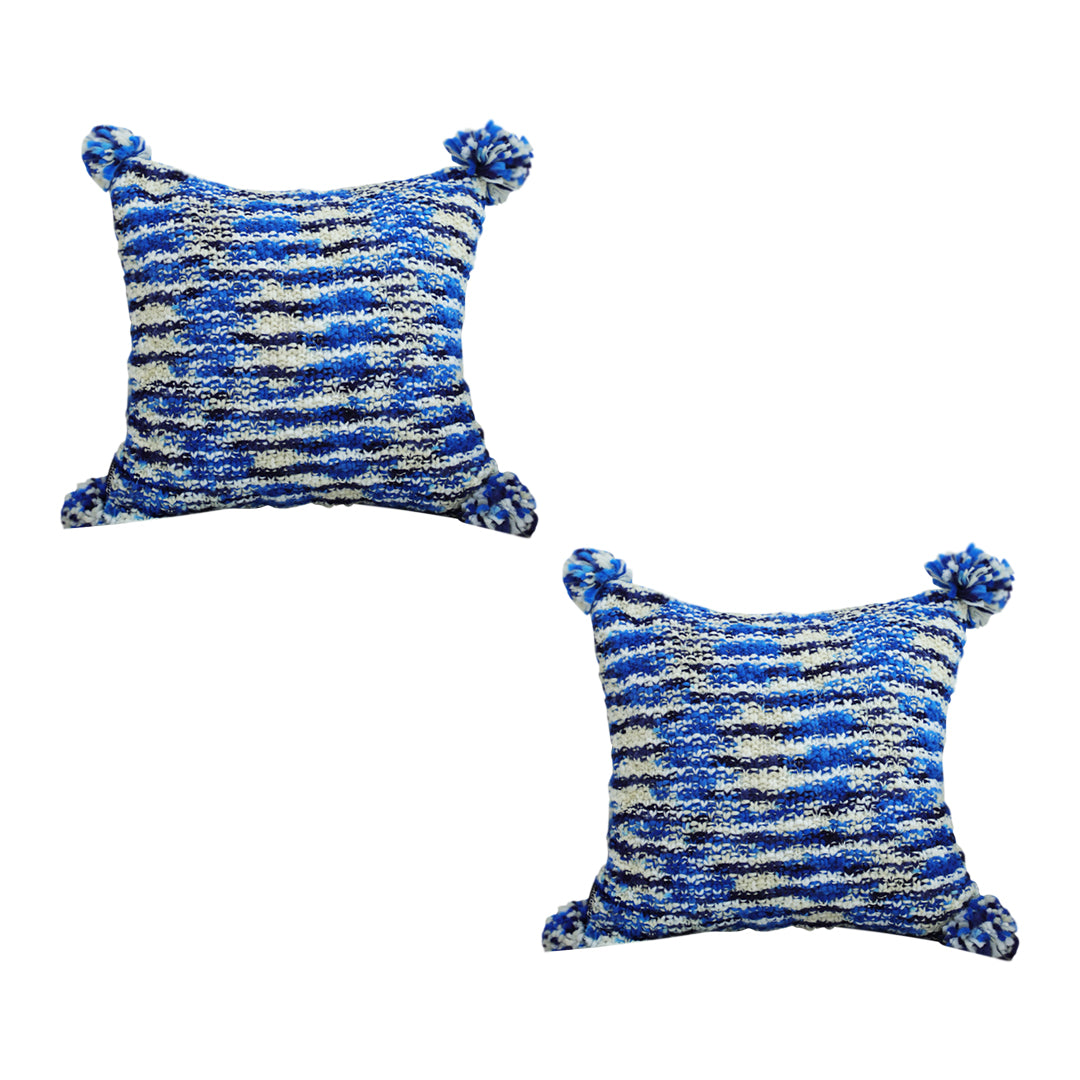 SOGA 2X 45cm Throw Pillow Deep Sea Blue Gradient Dyed Decorative Soft Square for Couch or Bed • LUZ-FrenchCushion283X2