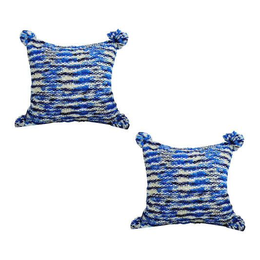 SOGA 2X 45cm Throw Pillow Deep Sea Blue Gradient Dyed Decorative Soft Square for Couch or Bed • LUZ-FrenchCushion283X2