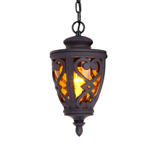 Vintage Lamp 48cm  Aluminum Glass Lantern Chandelier for Home Decor • LUZ-Lamp301Hang