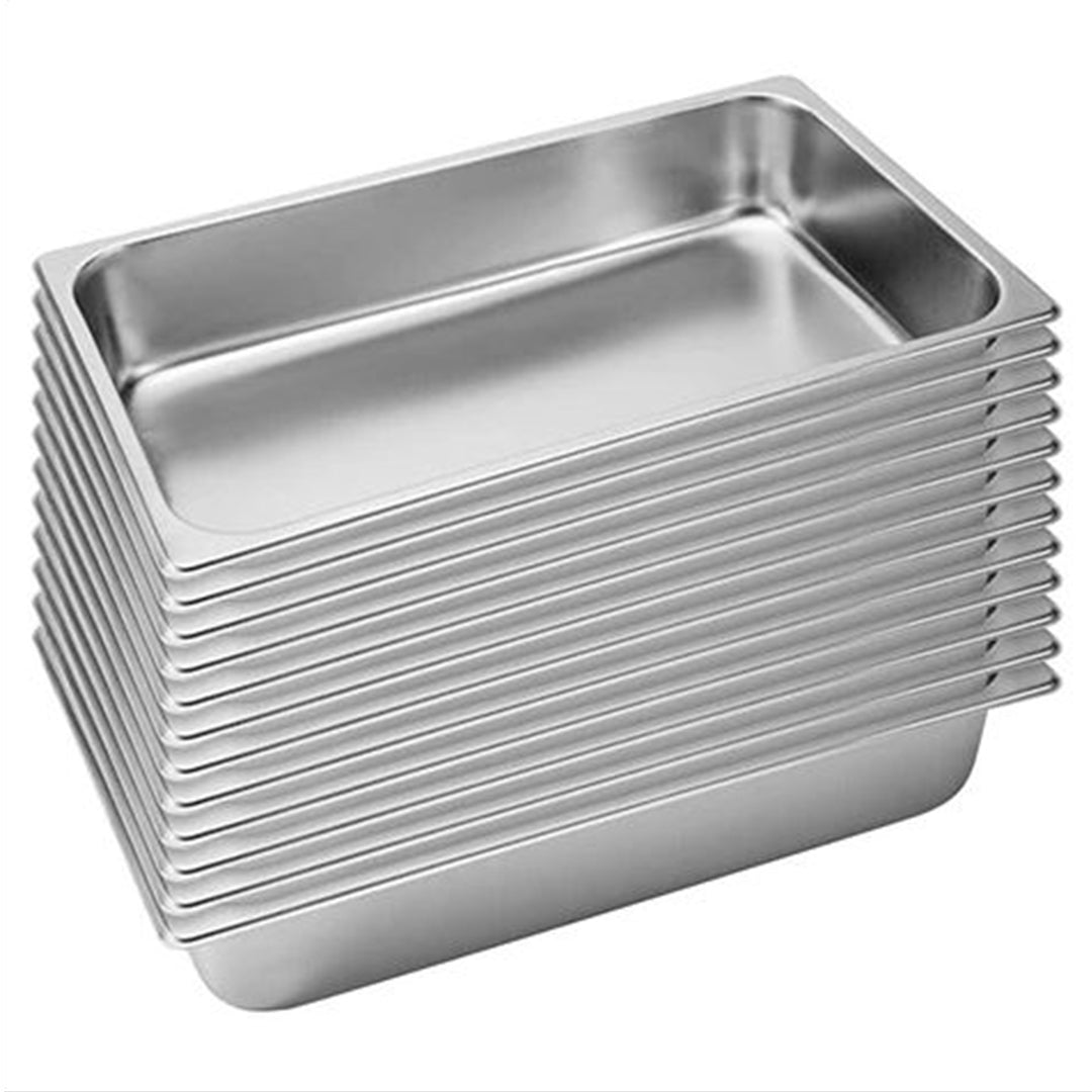 SOGA 12X  Gastronorm GN Pan Full Size 1/1 GN Pan 6.5cm Deep Stainless Steel Tray • LUZ-GastronormPans5403X12