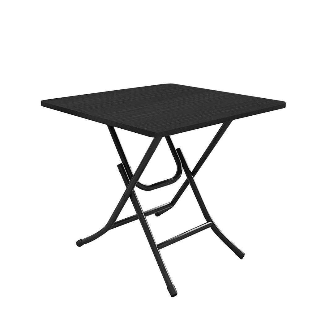 SOGA Black Dining Table Portable Square Surface Space Saving Folding Desk with Lacquered Legs Home Decor • LUZ-Table1205AA