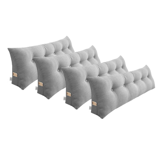 SOGA 4X 100cm Silver Triangular Wedge Bed Pillow Headboard Backrest Bedside Tatami Cushion Home Decor • LUZ-PillowFab100SilverX4