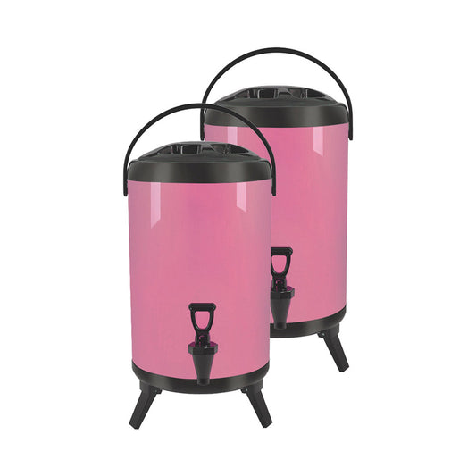 SOGA 2X 12L Stainless Steel Insulated Milk Tea Barrel Hot and Cold Beverage Dispenser Container with Faucet Pink • LUZ-VICDispenser12LPNKX2
