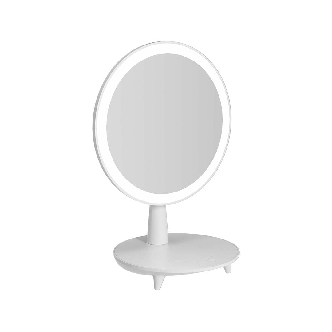 SOGA Round White Rechargeable LED Light Makeup Mirror Tabletop Vanity Home Decor • LUZ-BathG535