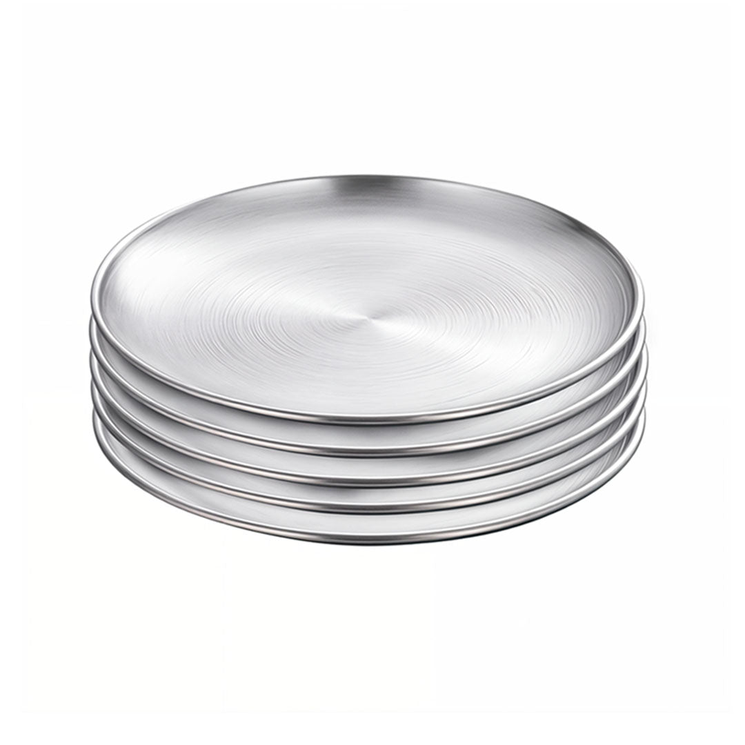 SOGA 30cm Premium Silver Grilling Plate  Durable Heat Resistant  Perfect for BBQs and Outdoor Cooking Kitchen Essential • LUZ-VICPlate56