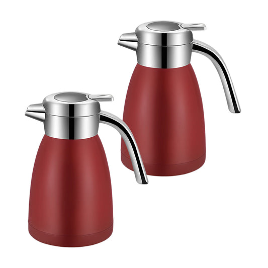 SOGA 2X 2.2L Stainless Steel Insulated Vacuum Flask WaterBottle Red • LUZ-WaterJug22REDX2