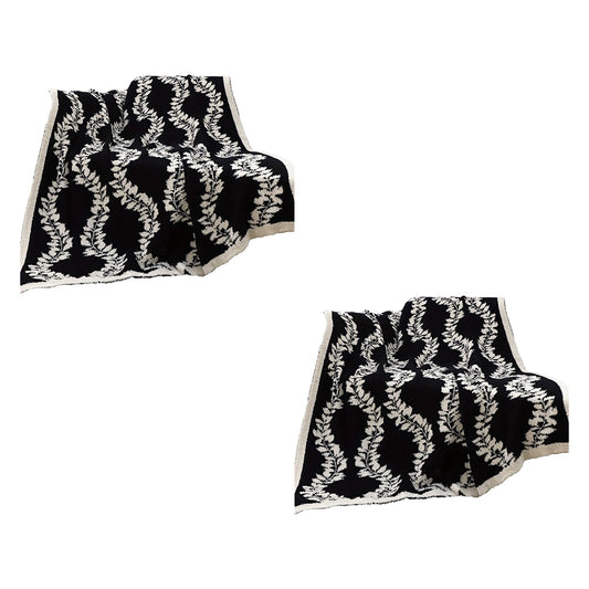 SOGA 2X 130x170cm Throw Blanket Retro Vine Pattern Casual Stylish Cozy • LUZ-Blanket932X2