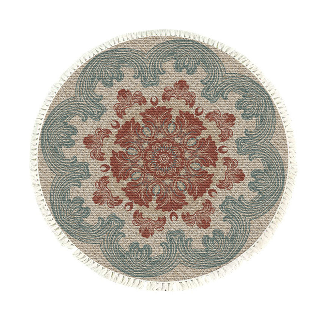 SOGA 90cm Mandala Round Rug Boho Design Hippie Area Rug Anti-slip Doormat, Home Decor • LUZ-CarpetYH58