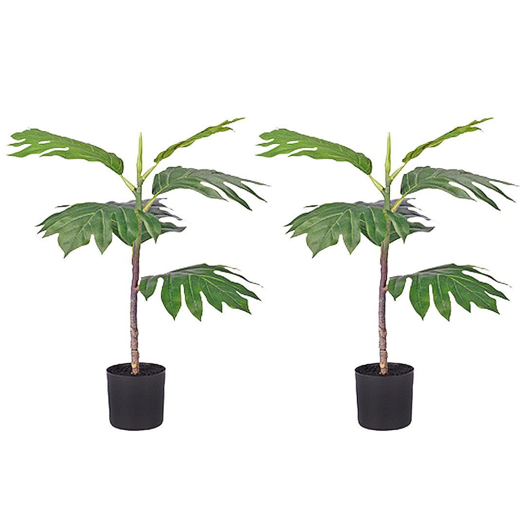 SOGA 2X 60cm Artificial Natural Green Split-Leaf Philodendron Tree Fake Tropical Indoor Plant Home Office Decor • LUZ-APlantMBS606X2