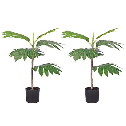 SOGA 2X 60cm Artificial Natural Green Split-Leaf Philodendron Tree Fake Tropical Indoor Plant Home Office Decor • LUZ-APlantMBS606X2