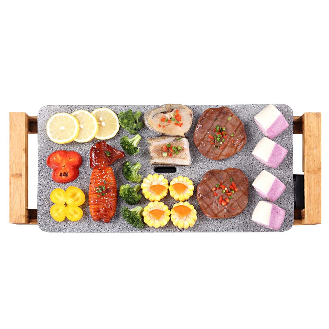 SOGA Electric Ceramic BBQ Grill Non-stick Surface Hot Plate for Indoor & Outdoor Stone • LUZ-ElectricGrillPlateCeramicStone
