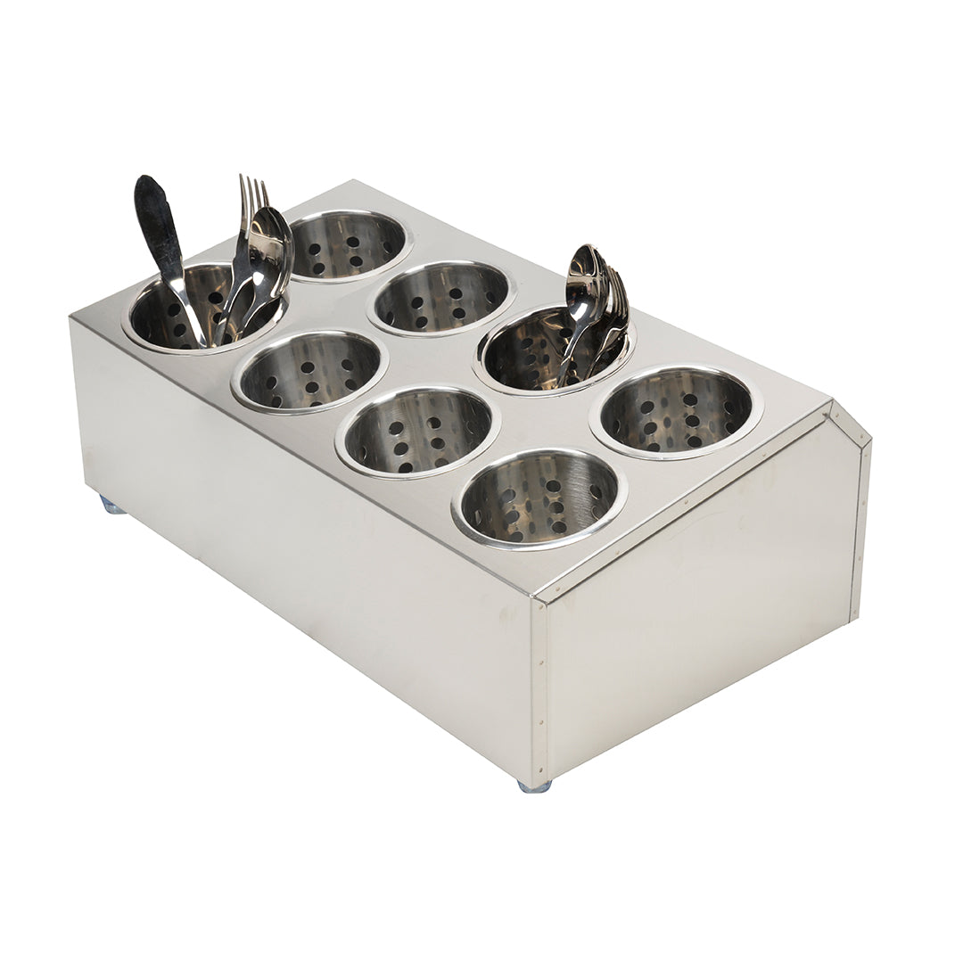 SOGA 18/10 Stainless Steel Commercial Conical Utensils Cutlery Holder with 8 Holes • LUZ-CutleryHolder4606
