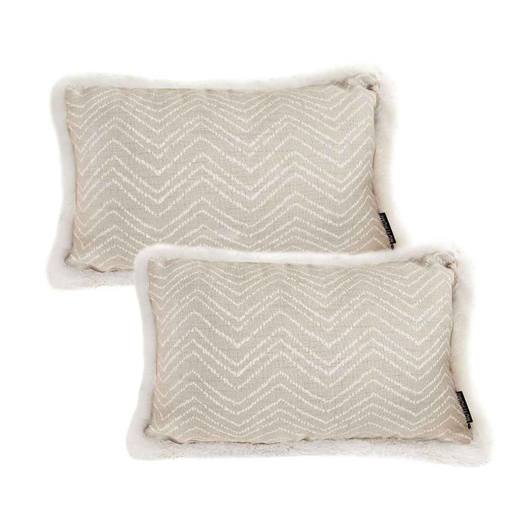 SOGA 2X 30cm Wabi-sabi Cushion Herringbone Lumbar Throw  Pillow • LUZ-FrenchCushion265X2