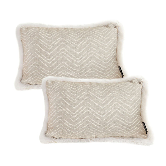 SOGA 2X 30cm Wabi-sabi Cushion Herringbone Lumbar Throw  Pillow • LUZ-FrenchCushion265X2