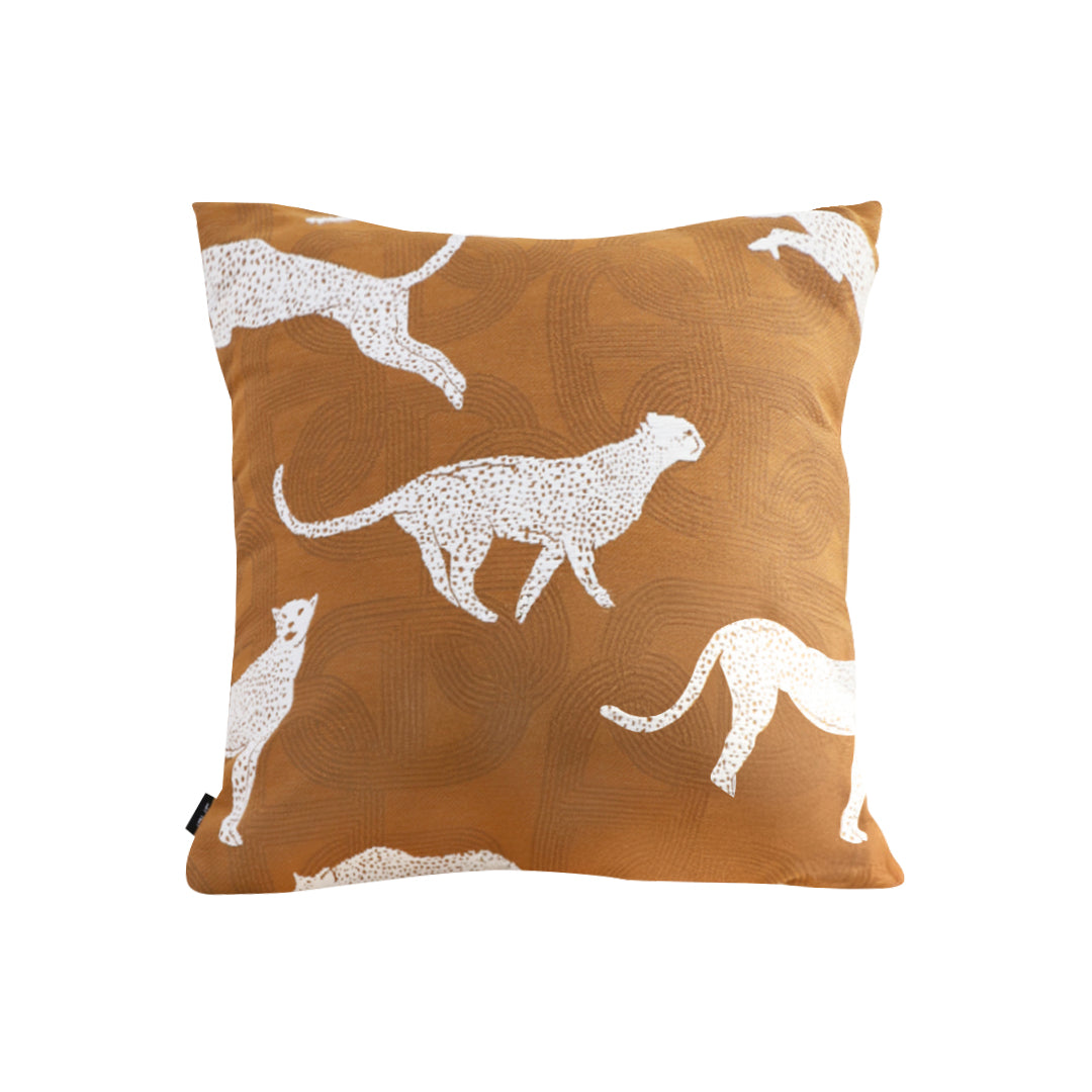 SOGA 50cm Throw Pillow Brown and White Cheetah Animal Print for Home DÃ©cor • LUZ-FrenchCushion338