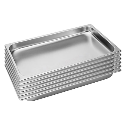 SOGA 6X Gastronorm GN Pan Full Size 1/1 GN Pan 4cm Deep Stainless Steel Tray • LUZ-GastronormPans5402X6