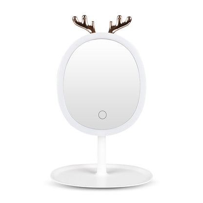 SOGA White Antler LED Light Makeup Mirror Tabletop Vanity Home Decor LUZ-BathG533