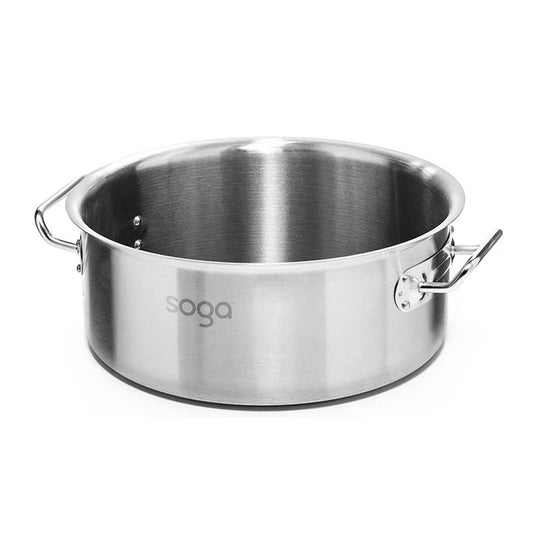 SOGA Stock Pot 14L Top Grade Thick Stainless Steel Stockpot 18/10 Without Lid • LUZ-StockPot14L-JPOT