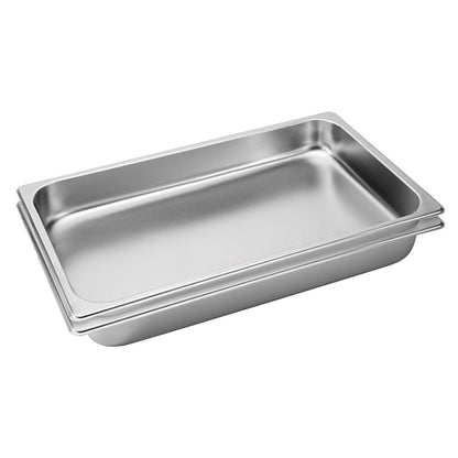 SOGA 2X Gastronorm GN Pan Full Size 1/1 GN Pan 6.5cm Deep Stainless Steel Tray • LUZ-GastronormPans5403X2