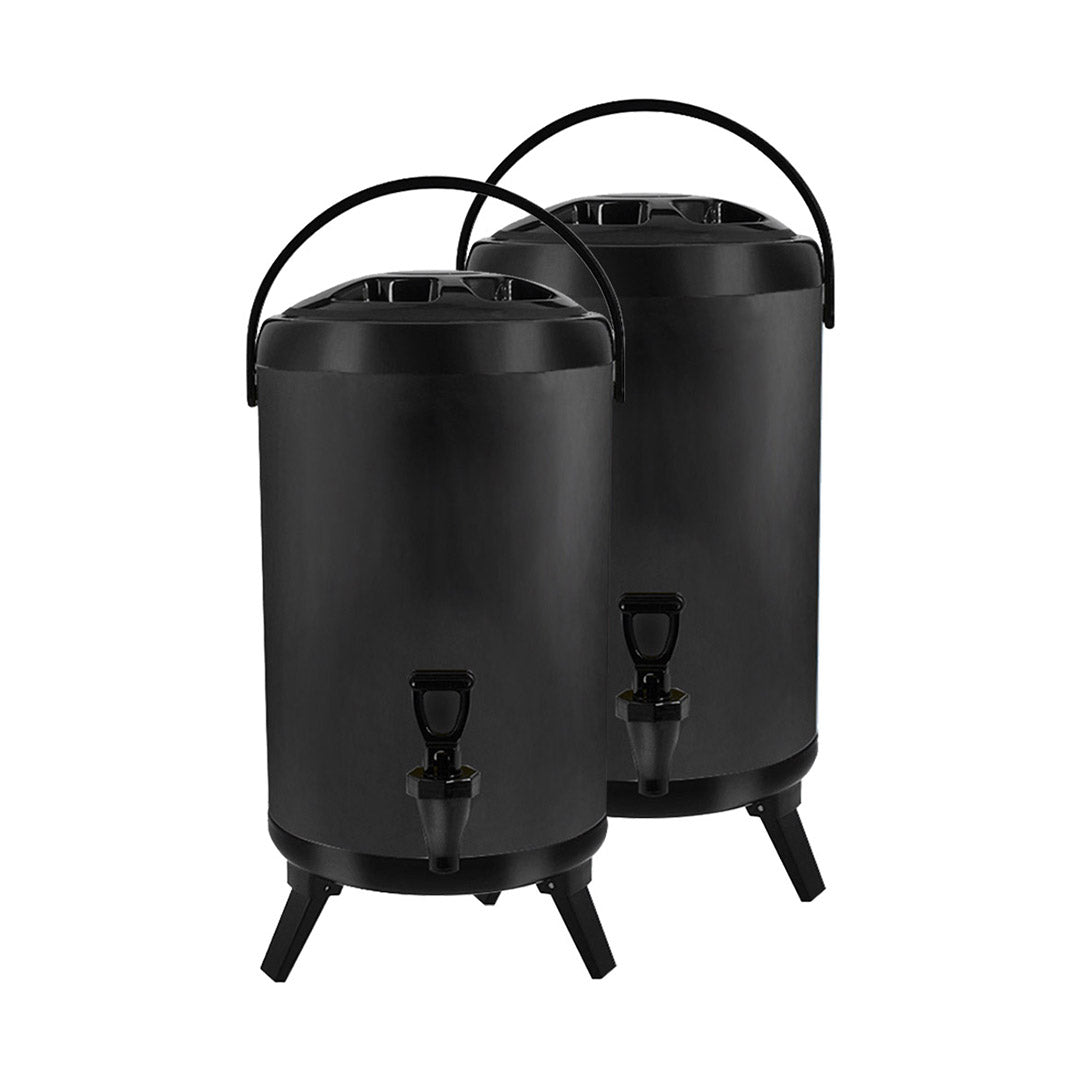 SOGA 2X 10L Stainless Steel Insulated Milk Tea Barrel Hot and Cold Beverage Dispenser Container with Faucet Black • LUZ-VICDispenser10LBLKX2