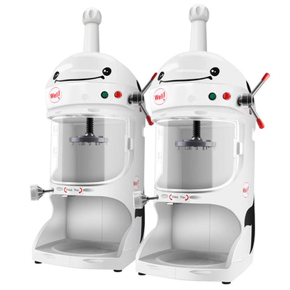 SOGA 2X 350W Commercial Ice Shaver Crusher Machine Automatic Snow Cone Maker • LUZ-IceShaverBY118X2