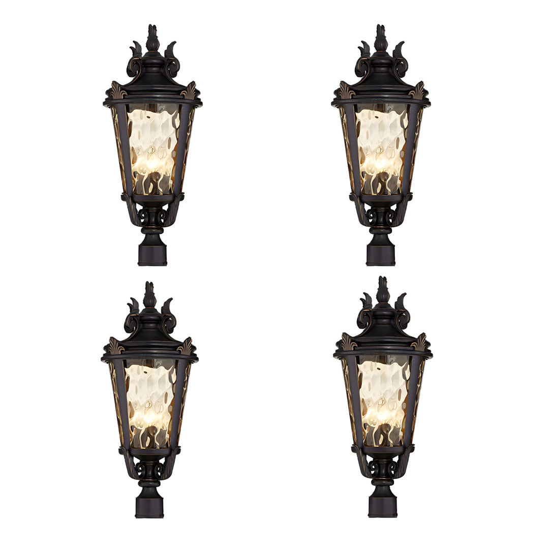 Vintage Lantern 4X 63.5cm Outdoor Post Lantern Light Classic Charm Elegant Patio Antique Inspired Outdoor Lighting • LUZ-Lamp584StandMedX4