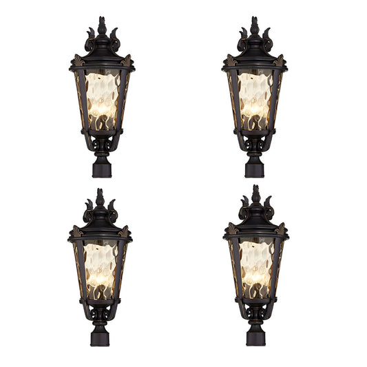 Vintage Lantern 4X 63.5cm Outdoor Post Lantern Light Classic Charm Elegant Patio Antique Inspired Outdoor Lighting • LUZ-Lamp584StandMedX4