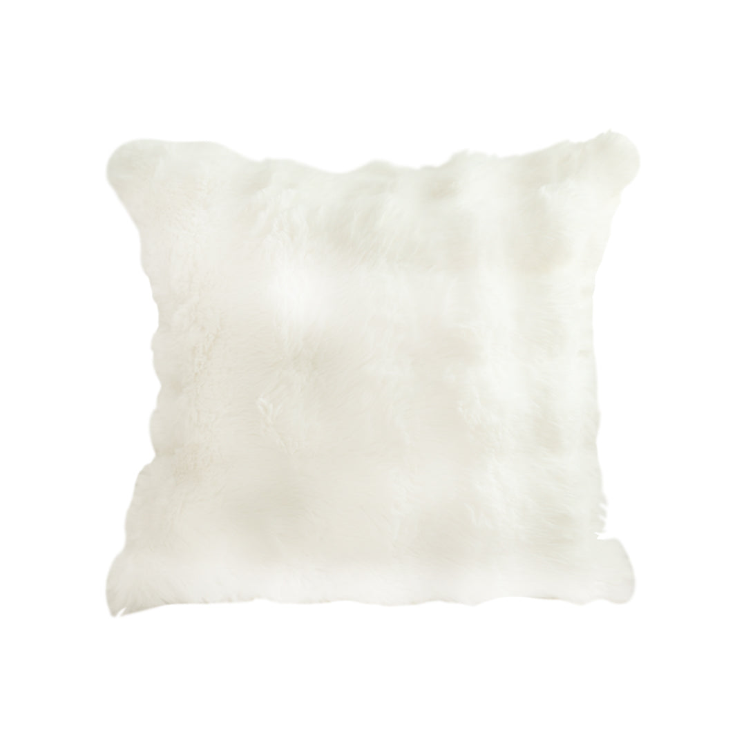 SOGA 50cm Throw Pillow White Rabbit Fur Cushion Luxurious Soft Decorative Square Pillow for Living Room • LUZ-FrenchCushion301