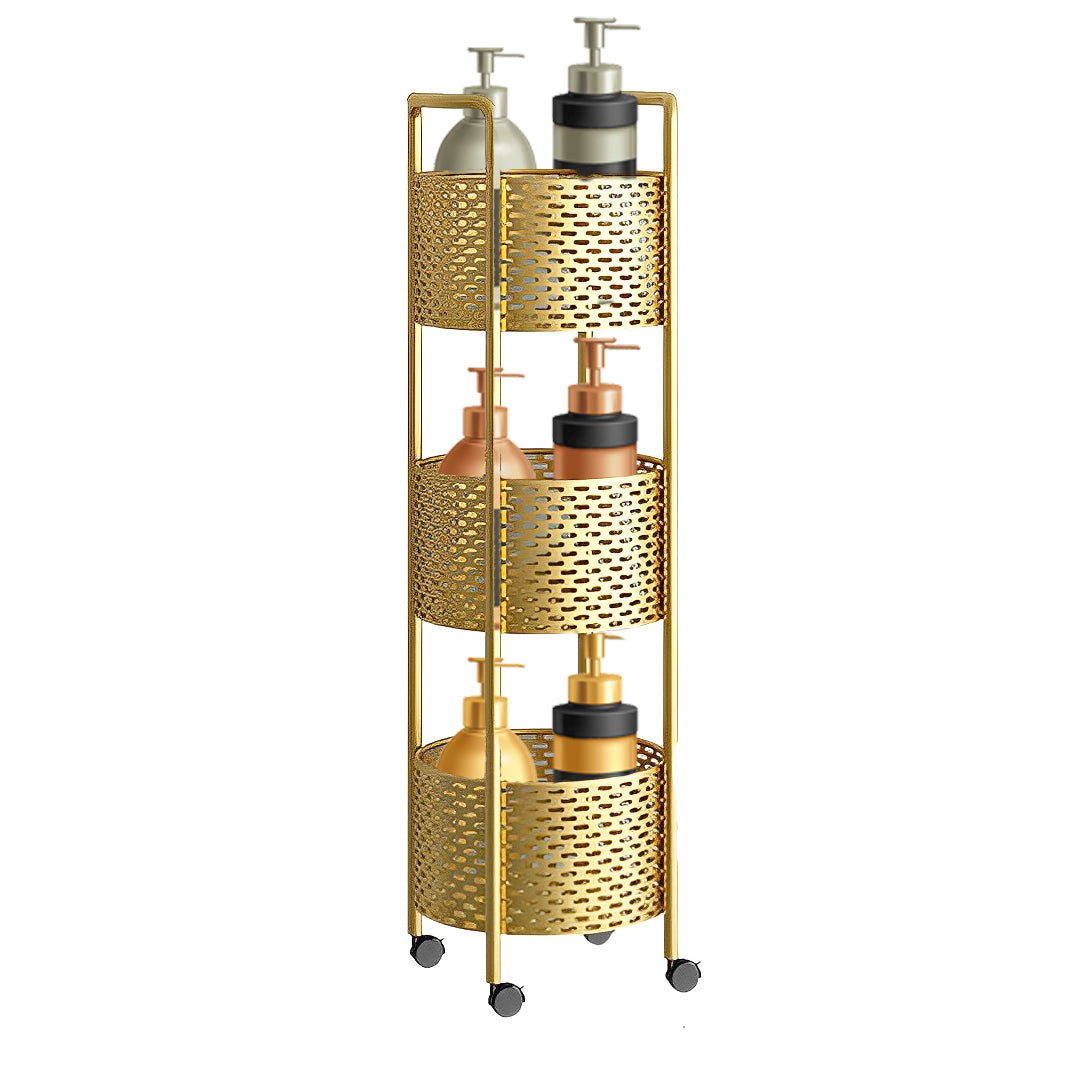 SOGA 3 Tier Bathroom Shelf Multifunctional Storage Display Rack Organiser with wheels • LUZ-FPotZWJ25
