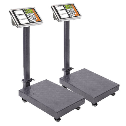 SOGA 2X 300kg Electronic Digital Platform Scale Computing Shop Postal Weight Black • LUZ-300kgPlatformScalesBlackX2