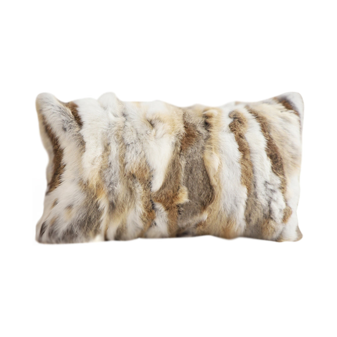 SOGA 30cm Throw Pillow Coffee Rabbit Fur Lumbar Warm Cozy Decorative Cushion Home Decor • LUZ-FrenchCushion309