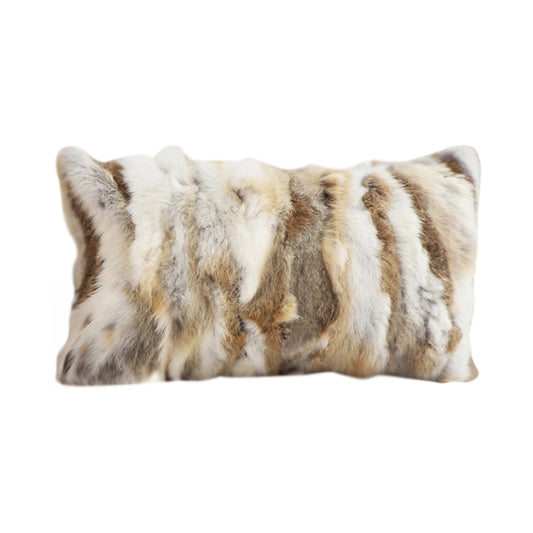 SOGA 30cm Throw Pillow Coffee Rabbit Fur Lumbar Warm Cozy Decorative Cushion Home Decor • LUZ-FrenchCushion309