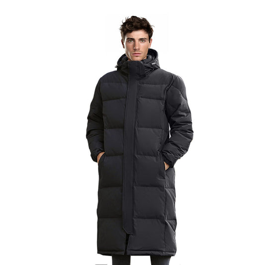 abbee Black XL Winter Hooded Overcoat Long Jacket Stylish Lightweight Quilted Warm Puffer Coat • LUZ-DJ-659F