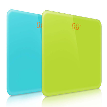 SOGA 2X 180kg Digital Fitness Weight Bathroom Gym Body Glass LCD Electronic Scales Green/Blue • LUZ-BodyWeightScaleGRN-BLU