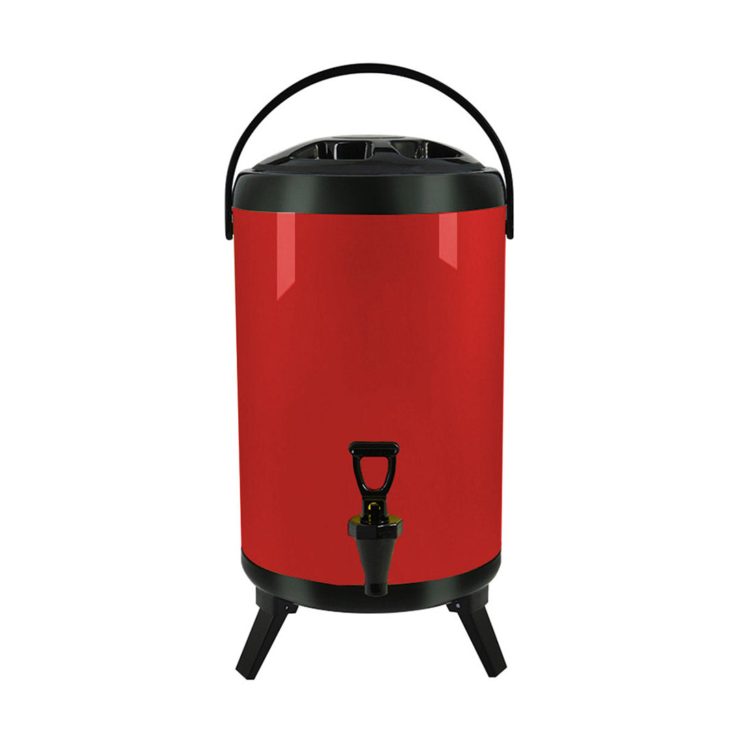 SOGA 10L Stainless Steel Insulated Milk Tea Barrel Hot and Cold Beverage Dispenser Container with Faucet Red • LUZ-VICDispenser10LRED