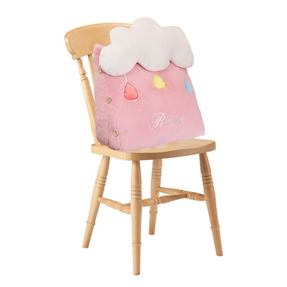 SOGA Pink Cute Rain Cloud Cushion Soft Leaning Lumbar Wedge Pillow Bedside Plush Home Decor • LUZ-SCushion032