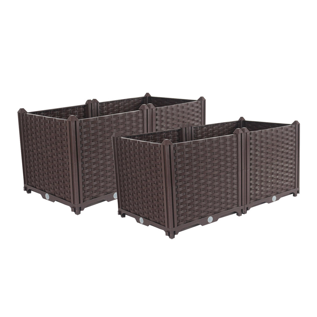 SOGA 2X 80cm Raised Planter Box Vegetable Herb Flower Outdoor Plastic Plants Garden Bed Deepen • LUZ-PlantBox2BX2