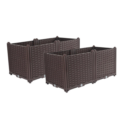 SOGA 2X 80cm Raised Planter Box Vegetable Herb Flower Outdoor Plastic Plants Garden Bed Deepen • LUZ-PlantBox2BX2