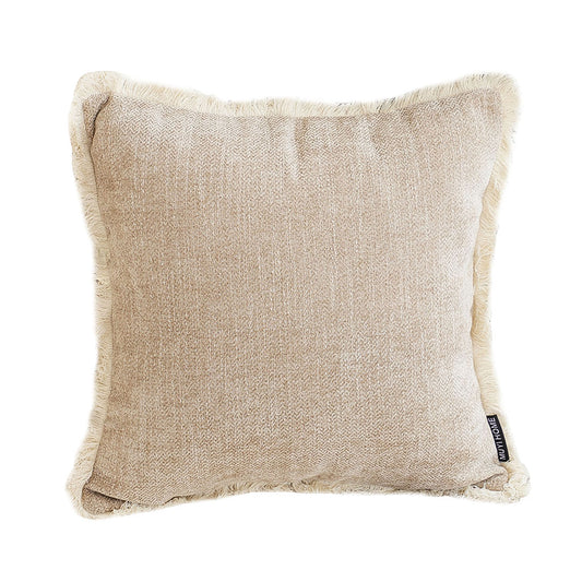 SOGA 45cm Milk Coffee Home Aesthetic Chenille Texture Tassel Square Throw pillow • LUZ-FrenchCushion246
