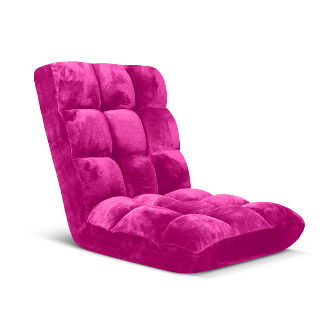 SOGA Floor Recliner Folding Lounge Sofa Futon Couch Folding Chair Cushion Pink • LUZ-LoungeChairPink