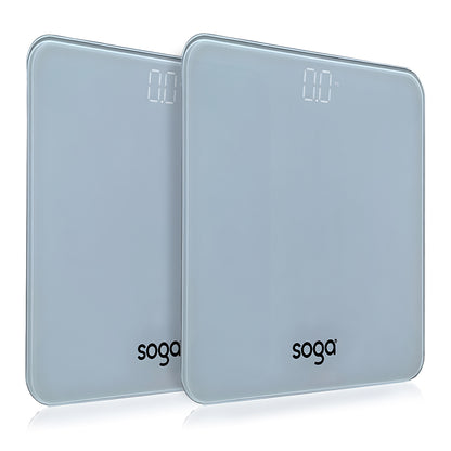 SOGA 2X 180kg Digital Fitness Weight Bathroom Gym Body Glass LCD Electronic Scales White • LUZ-BodyWeightScaleWhiteX2